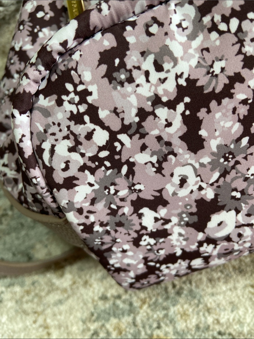 Isaac Mizrahi Mauve Plum Floral Drawstring Bucket Bag with Cardholder - Picture 12 of 13